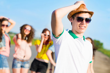 Obraz premium young man in sunglasses