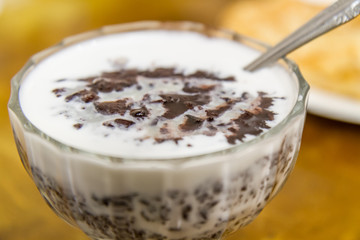 Black rice in coconut milk, Thai dessert drink