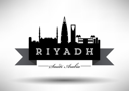 City of Riyadh Typographic Skyline Design