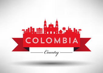 Obraz premium Colombia Typographic Skyline Design