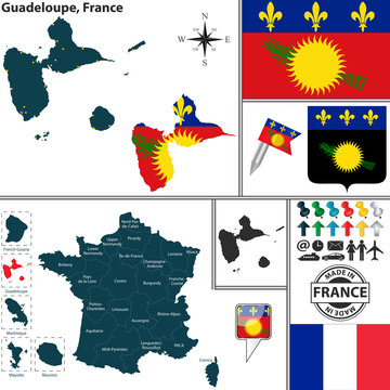 Map of Guadeloupe, France