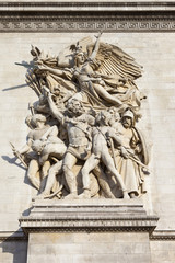 Obraz premium Sculptural Detail on the Arc de Triomphe in Paris