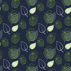 Seamless pattern with abstract fresh apple