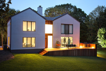 Modern luxury house and garden