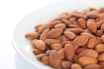 Almonds in a plate