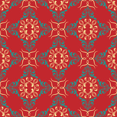 damask pattern. vector seamless wallpaper. flower background