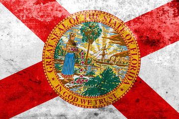Florida State Flag with a vintage and old look