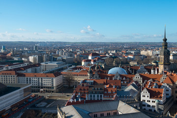 Fototapeta premium Panoramic view of Dresden from Frauenkirche church