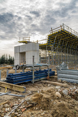 Fototapeta premium Construction of the railway bridge