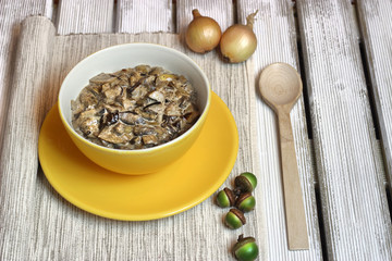 Soup with wild mushrooms