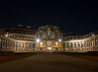Fototapeta na wymiar The Zwinger (Der Dresdner Zwinger) at night. Dresden