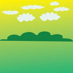 Fototapeta premium abstract country landscape with white cloud background