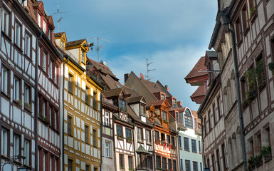 Fototapeta premium View of the Old Town architecture in Nuremberg, Germany
