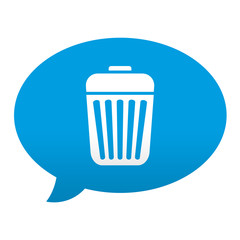 Etiqueta tipo app azul comentario simbolo basura