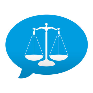 Etiqueta tipo app azul comentario simbolo aviso legal