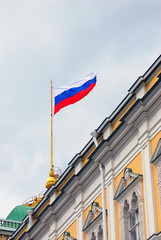 Russian state flag in Moscow Kremlin.