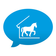 Etiqueta tipo app azul comentario simbolo cuadra