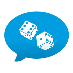 Etiqueta tipo app azul comentario simbolo dados