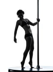 woman pole dancer silhouette