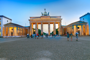Brandenburg gate at evening, Berlin, Germany.