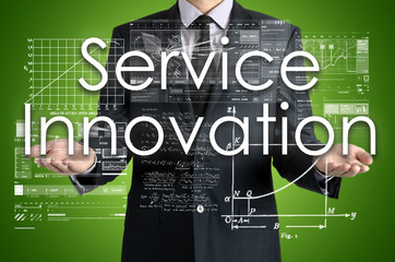 Fototapeta premium businessman presenting Service Innovation concept of his own hands: 