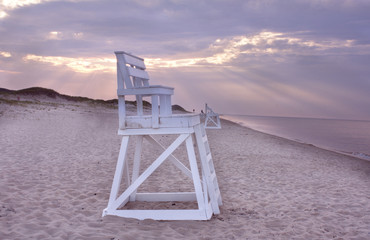 Lifeguard chair on beach, Truro, Massachusetts Cape Cod
