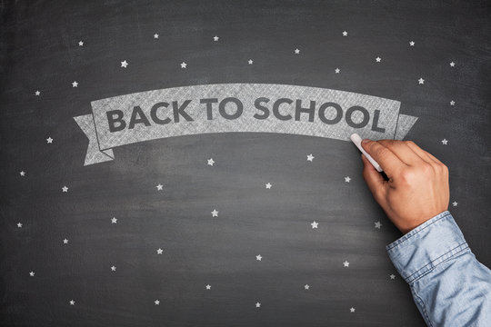 Back to shool on blacboard