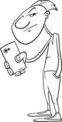 shooting with smartphone coloring page