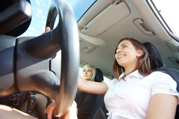 two girls in the car