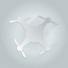 Flat silhouette icon for gray quadrocopter