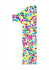 Vector illustration of number one