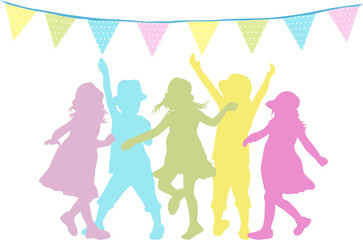 children silhouettes