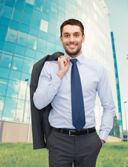 smiling young and handsome businessman