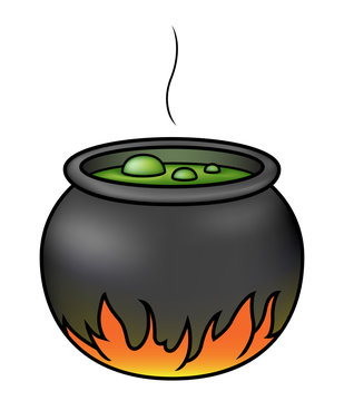 Witches' Brew in a Cauldron