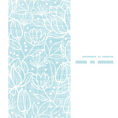 Blue lace flowers textile vertical frame seamless pattern