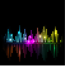 Bright sound wave or cityscape background