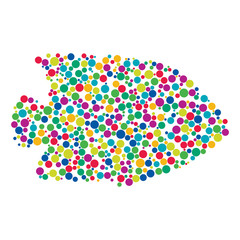 Dotted fish silhouette