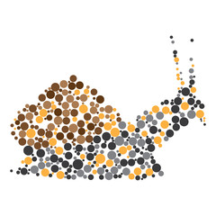Dotted colorful snail silhouette