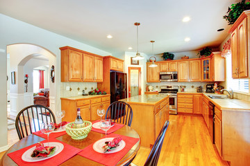 Kitchen room interior in luxury house