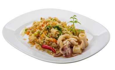 Fried rice with calamari