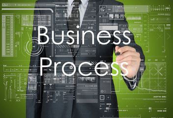 Fototapeta na wymiar business man writing concept of business process