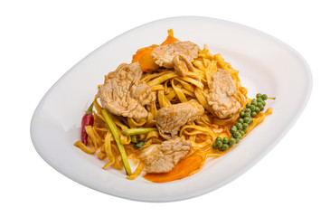 Fried noodles with pork