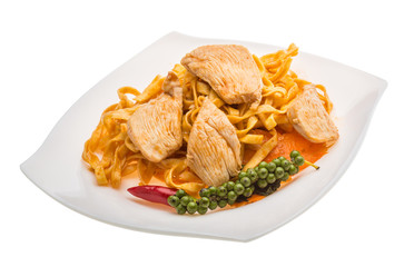 Fried noodles with chicken