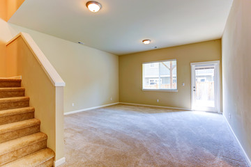 Living room with walkout deck. Empty house interior