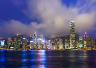Fototapeta premium Hong Kong, China City Skyline on Victoria Harbor