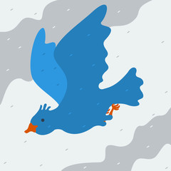 Kind bird flying in the sky