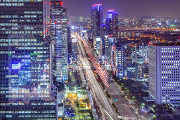 Naklejka premium Seoul, South Korea Cityscape at Night
