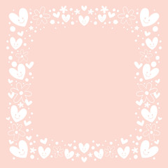 hearts and flowers frame border background