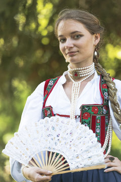 Beauty in medieval dress