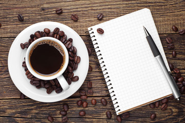 Coffee and notepad